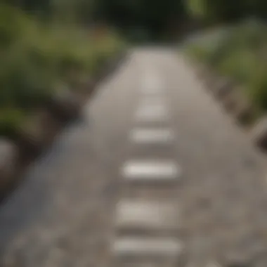 A sleek and minimalist gravel garden path integrating seamlessly with the landscape