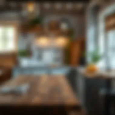 Rustic Wooden Countertop in a Cozy Kitchen Rustic wooden countertop in a cozy kitchen setting
