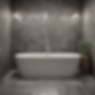 Transformative Geometric Patterns in Tub Design Contemporary geometric tile patterns transforming a standard bathtub