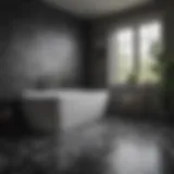 Elegant monochrome tile design in a modern bathtub setting