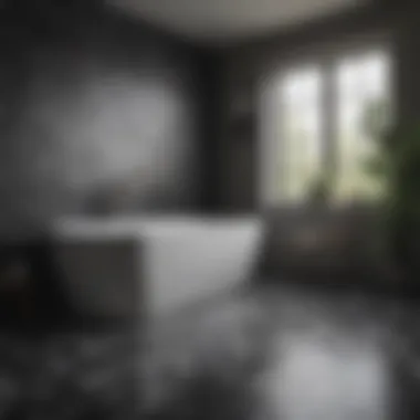 Monochrome Elegance in Tub Tile Design Elegant monochrome tile design in a modern bathtub setting