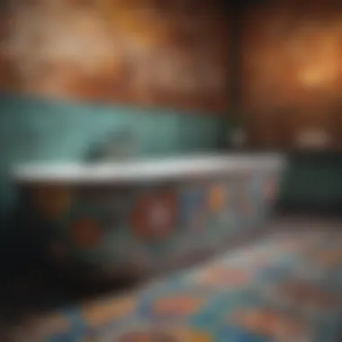 Vibrant Mosaic Tiles for Luxury Bathtubs Vibrant mosaic tiles adding color to a luxurious bathing space