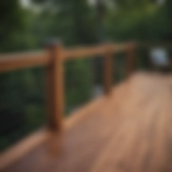 Sleek modern wood deck railing design