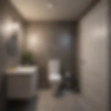 Completed basement bathroom with toilet