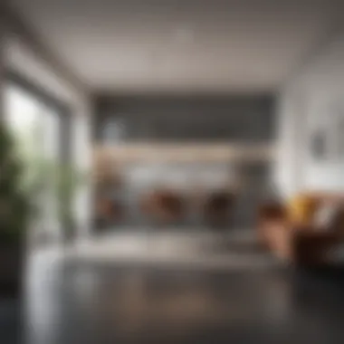 Innovative Furniture Arrangement for Space Optimization Innovative furniture arrangement optimizing space in an integrated kitchen-living room