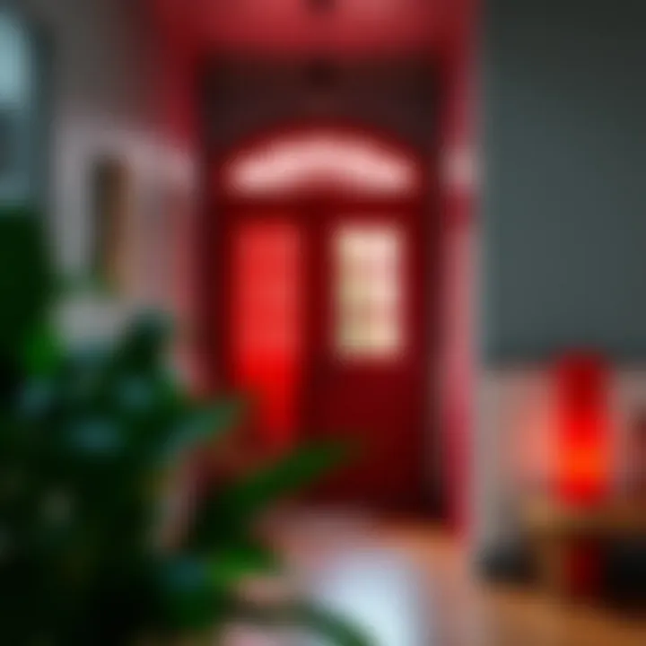 Entryway Style with Red Accents Entryway styled with red accents