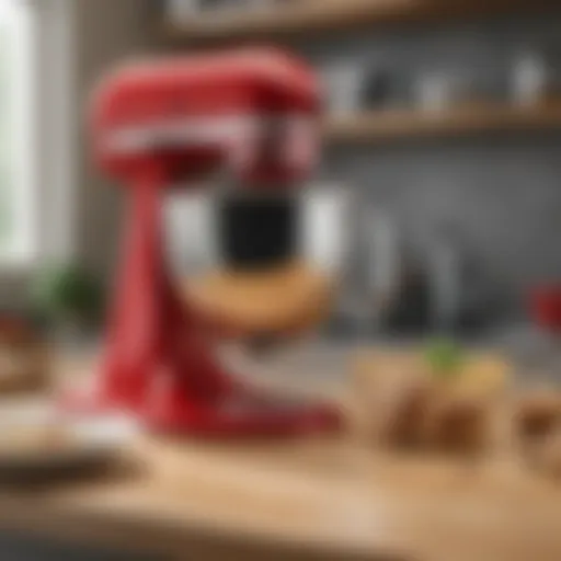 A close-up of a variety of KitchenAid attachments showcased elegantly