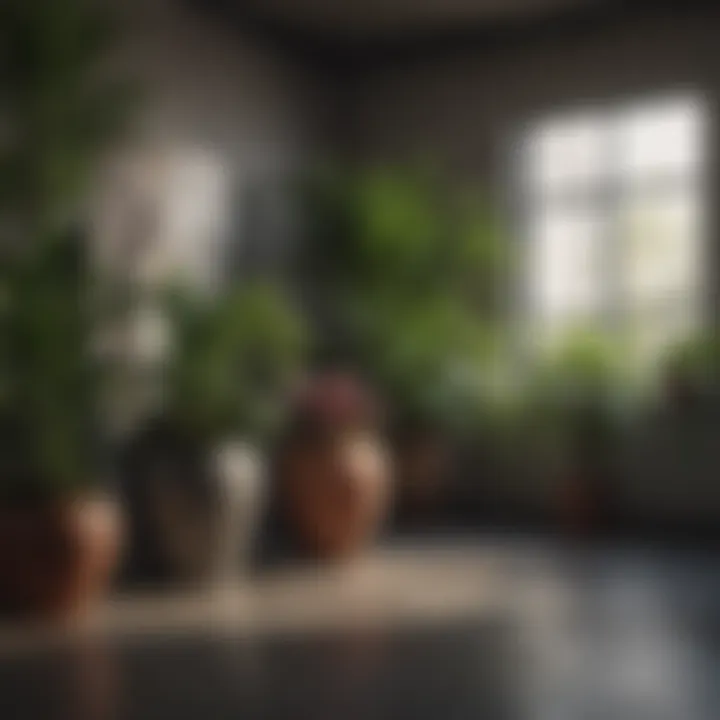 A lush corner featuring various low light indoor plants in decorative pots