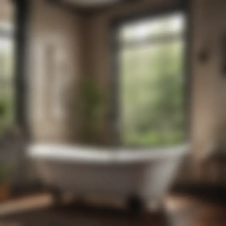 A gleaming cast iron bathtub in a luxurious bathroom setting, highlighting its charm.