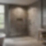 Luxurious master bathroom featuring a modern walk-in shower with glass enclosure