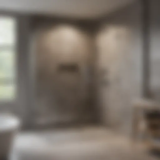 Luxurious master bathroom featuring a modern walk-in shower with glass enclosure