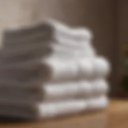 Luxurious cotton towels piled elegantly
