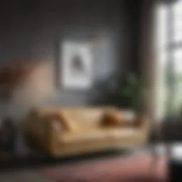 Elegant living room showcasing a mix of modern and vintage sofas.