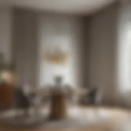 Elegant sheer curtains in a modern dining room