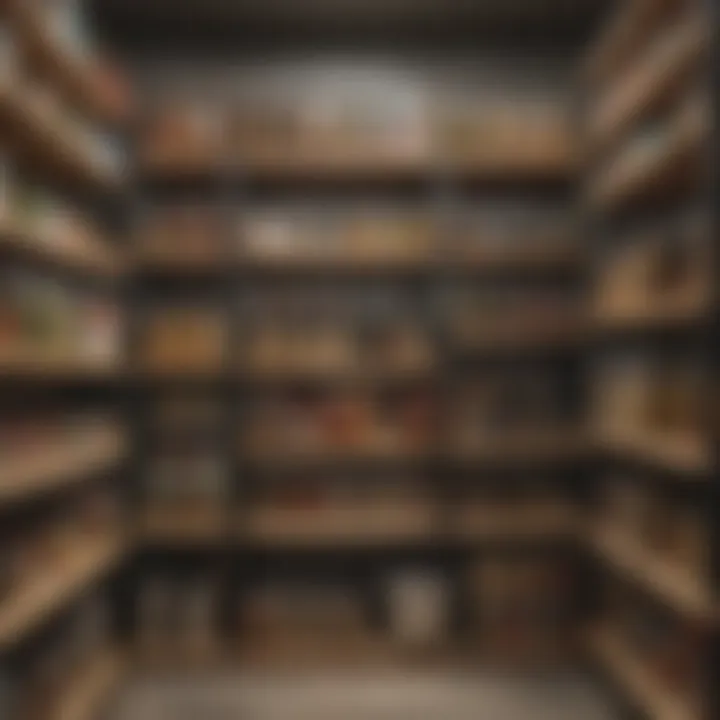 Color-coded storage solutions in a pantry