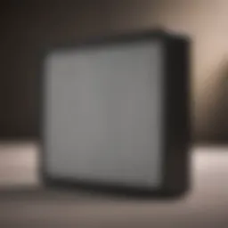 High-efficiency particulate air filter in use