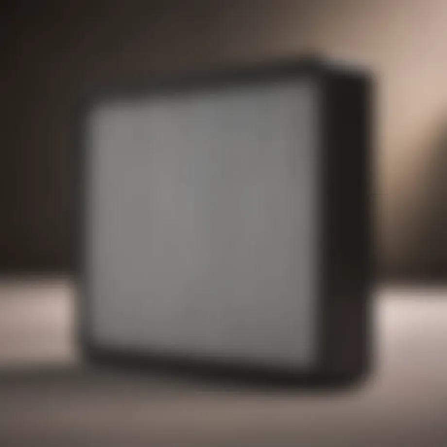 High-efficiency particulate air filter in use