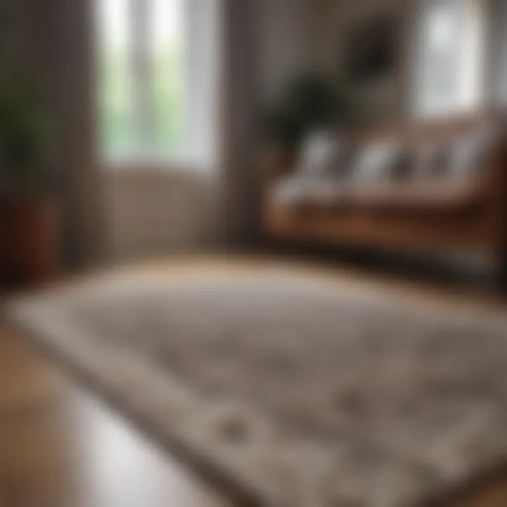 A serene room with a wool rug adding warmth and style