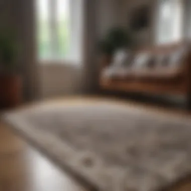Wool Rug in a Serene Room A serene room with a wool rug adding warmth and style