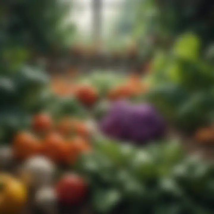 Vibrant vegetables thriving in a garden