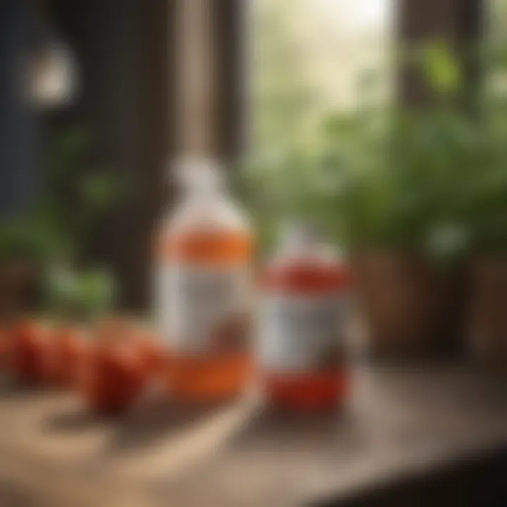 A selection of organic insecticides displayed on a table