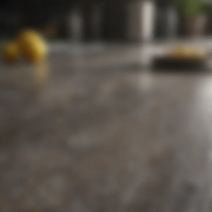 Detailed view of various countertop materials