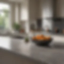 Spotless kitchen counter with natural light