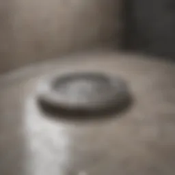 Close-up view of a clean shower drain