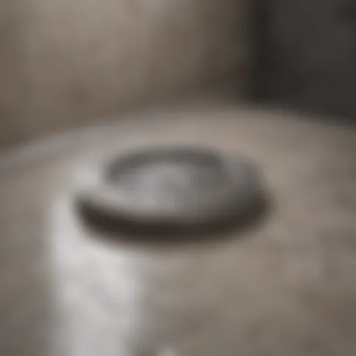 Close-up view of a clean shower drain