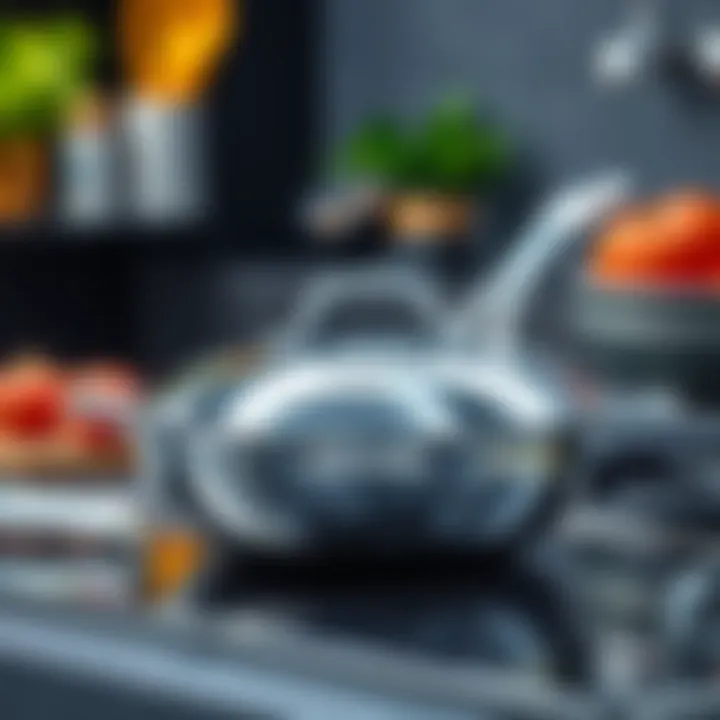 Elegant stainless steel skillet showcasing its polished surface and sleek design