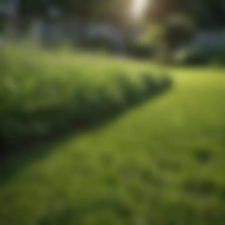 Lush green lawn during optimal grass planting season