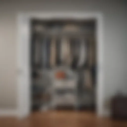 Vertical storage solution in a short closet