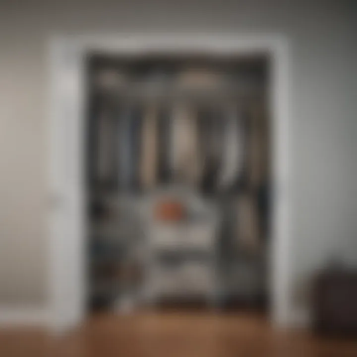 Vertical storage solution in a short closet
