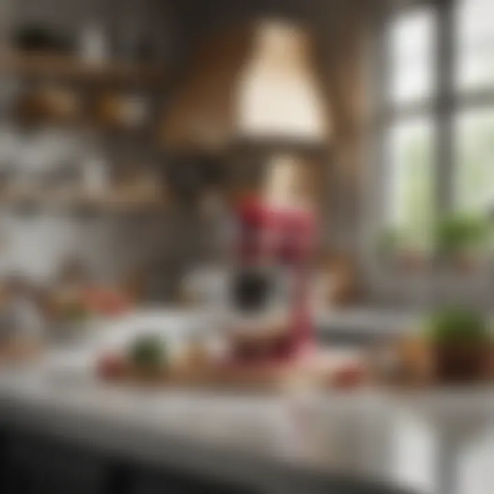 An organized kitchen featuring KitchenAid attachments and a mixer
