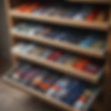 Categorization of Socks An organized sock drawer showcasing different categories of socks