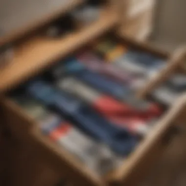 A visually appealing arrangement of socks in a drawer