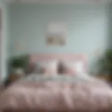 Serene bedroom painted in soft pastel hues