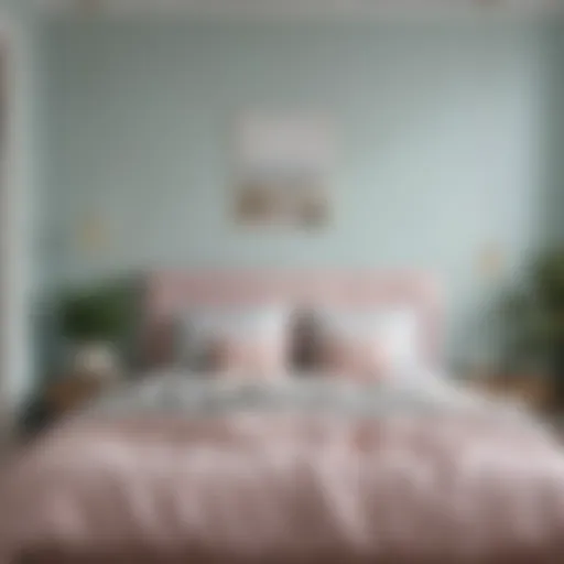 Serene bedroom painted in soft pastel hues
