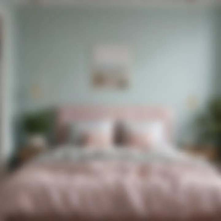 Serene bedroom painted in soft pastel hues
