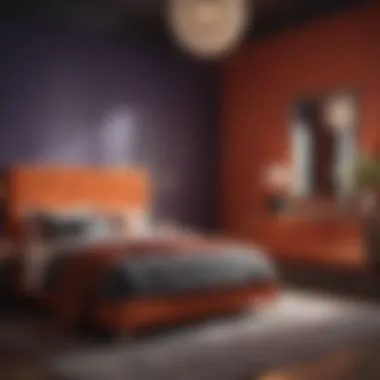 Bold Statements: A Vibrant Bedroom Experience Vibrant bedroom with bold color contrasts