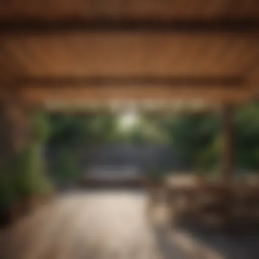 Elegant wooden patio roof design showcasing natural aesthetics.