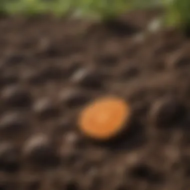 Close-up of nutrient-rich soil ideal for sweet potatoes