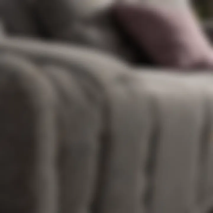 Close-up of premium fabric on a sleeper sofa