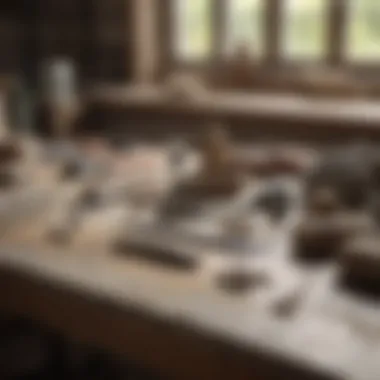 Essential Tools for Plaster Repair Tools arranged on a workbench for plaster repair