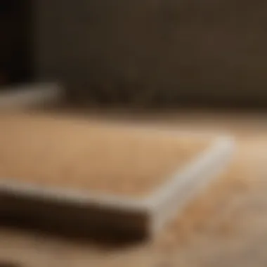 Close-up of sandpaper grits for finishing