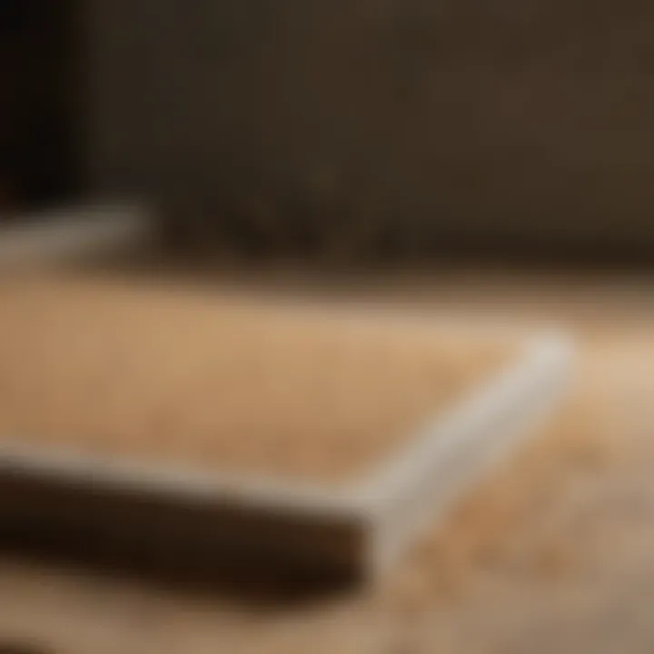 Close-up of sandpaper grits for finishing