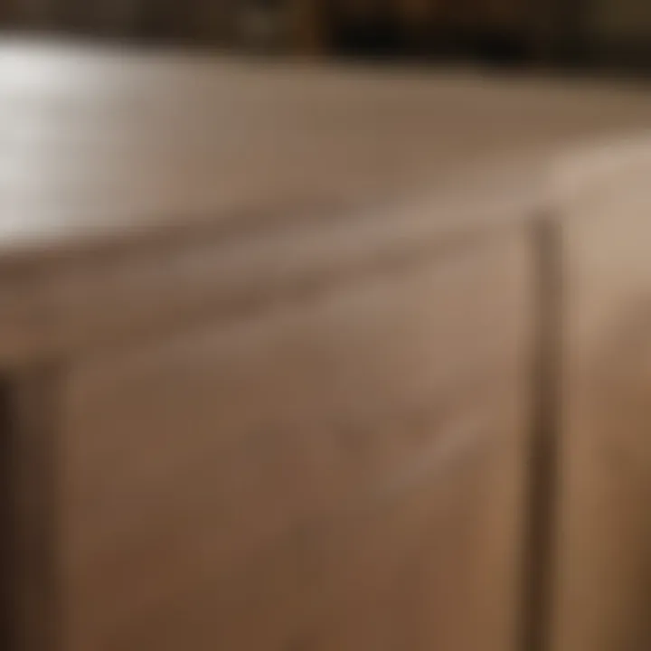 Sanding technique demonstration on a cabinet surface