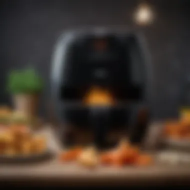 Close-up of an air fryer showcasing its digital controls