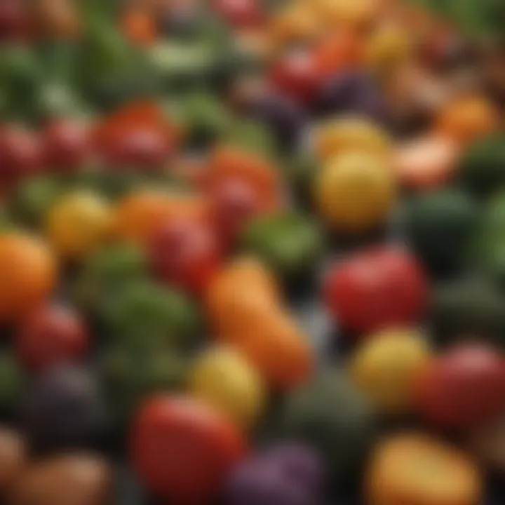 Variety of colorful vegetables ready for air frying