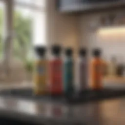 Selection of cooking sprays on a kitchen counter